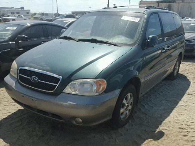 KNDUP131046592641 - 2004 KIA SEDONA EX GREEN photo 2