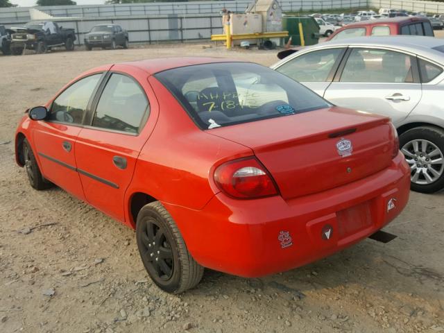 1B3ES26C64D597815 - 2004 DODGE NEON BASE RED photo 3