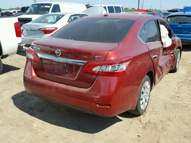 3N1AB7AP0FL659567 - 2015 NISSAN SENTRA RED photo 4