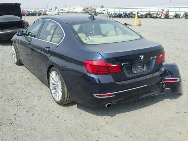 WBA5B3C57ED538992 - 2014 BMW 535 XI BLUE photo 3