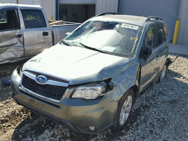 JF2SJAHC0EH404548 - 2014 SUBARU FORESTER 2 GREEN photo 2