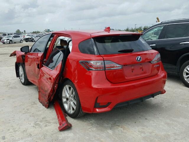 JTHKD5BH3F2230592 - 2015 LEXUS CT 200 RED photo 3