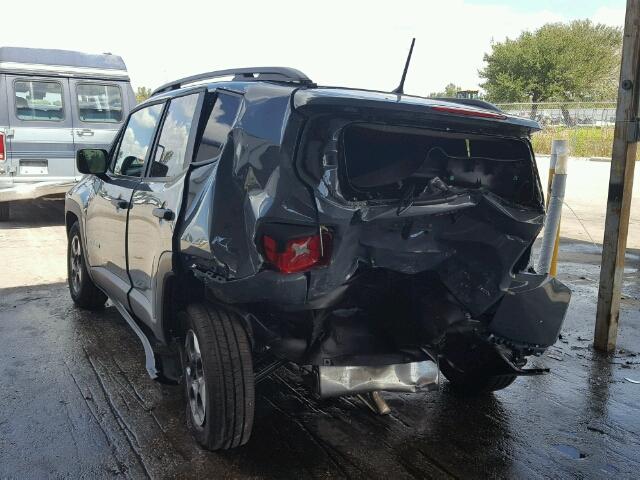 ZACCJAAH5HPF96975 - 2017 JEEP RENEGADE S გრაფიტი ფოტო 3