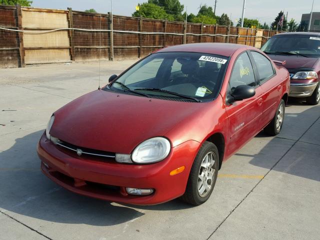 1B3AS46C21D132115 - 2001 DODGE NEON SE RED photo 2
