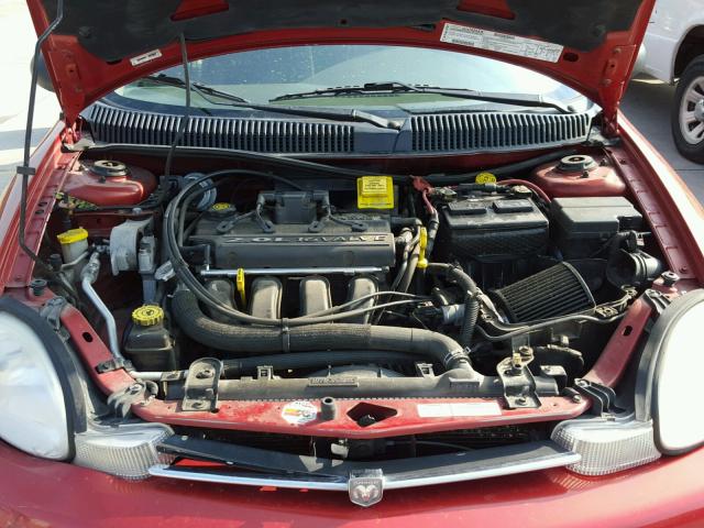 1B3AS46C21D132115 - 2001 DODGE NEON SE RED photo 7