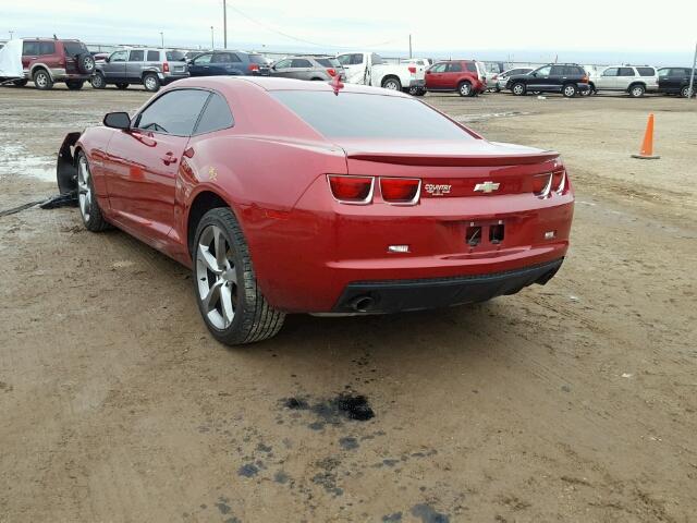 2G1FB1E34D9179015 - 2013 CHEVROLET CAMARO LT RED photo 3