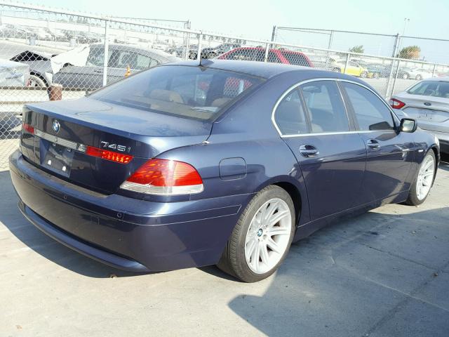 WBAGL63422DP53030 - 2002 BMW 745 I BLUE photo 4