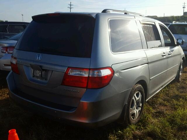 5FNRL38685B038092 - 2005 HONDA ODYSSEY EX GRAY photo 4