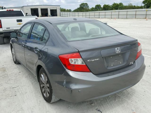 2HGFB2F93CH510804 - 2012 HONDA CIVIC EXL 灰色 照片 3