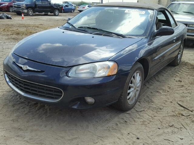 1C3EL55U01N667066 - 2001 CHRYSLER SEBRING LX BLACK photo 2