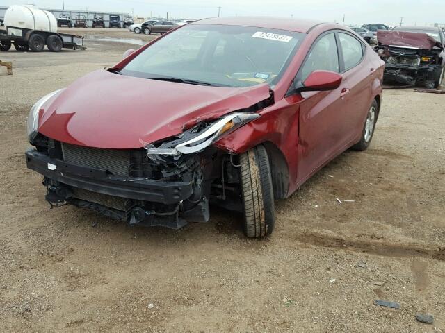 5NPDH4AE7FH648944 - 2015 HYUNDAI ELANTRA SE RED photo 2