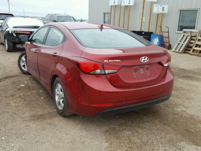 5NPDH4AE7FH648944 - 2015 HYUNDAI ELANTRA SE RED photo 3