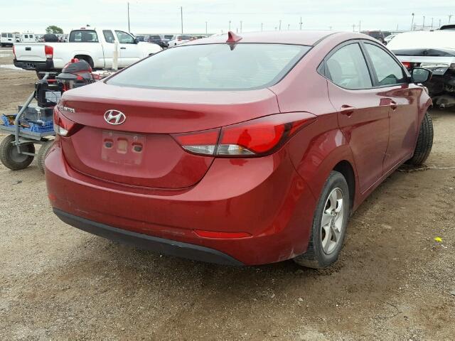 5NPDH4AE7FH648944 - 2015 HYUNDAI ELANTRA SE RED photo 4