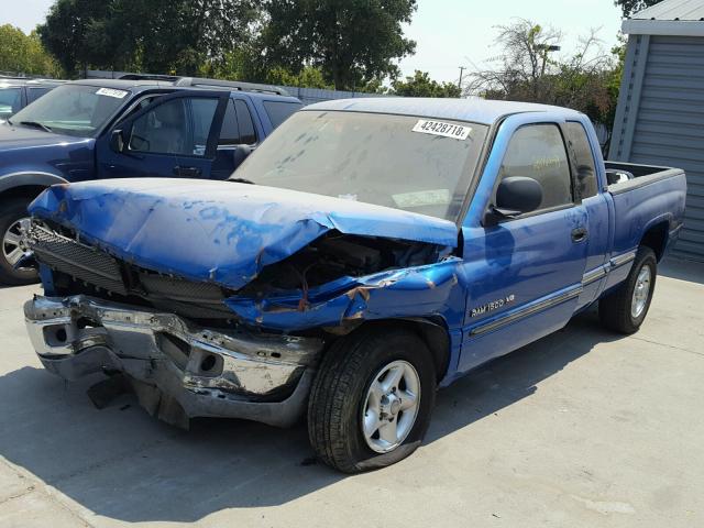 1B7HC13Z2XJ634294 - 1999 DODGE RAM 1500 BLUE photo 2