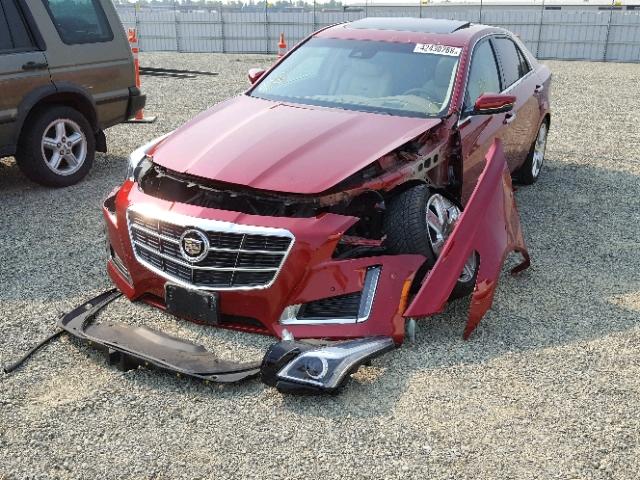 1G6AS5S31E0133637 - 2014 CADILLAC CTS PERFOR RED photo 2