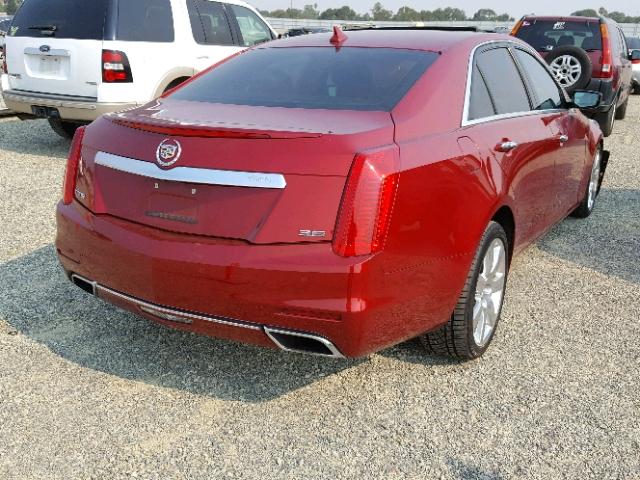 1G6AS5S31E0133637 - 2014 CADILLAC CTS PERFOR RED photo 4