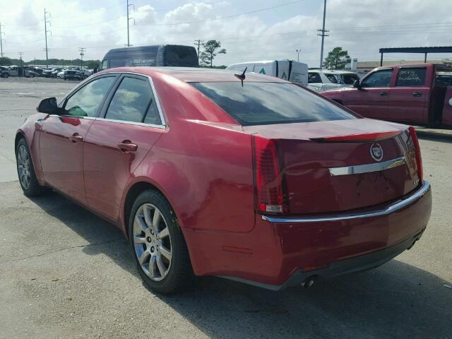 1G6DF577480173163 - 2008 CADILLAC CTS RED photo 3