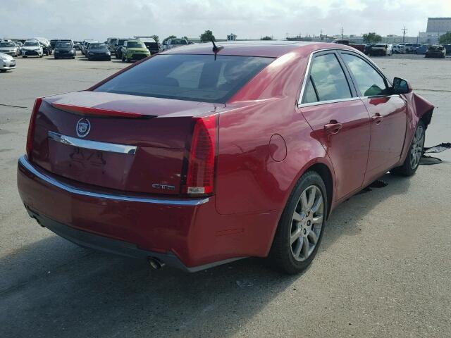 1G6DF577480173163 - 2008 CADILLAC CTS RED photo 4