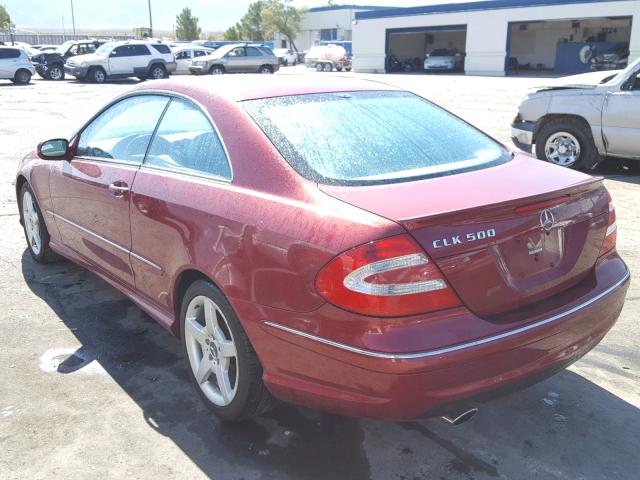 WDBTJ75J25F138050 - 2005 MERCEDES-BENZ CLK 500 RED photo 3