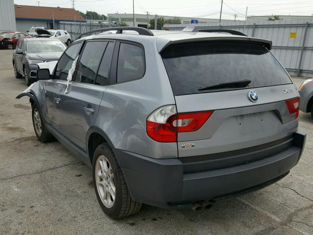 WBXPA73405WC47631 - 2005 BMW X3 2.5I GRAY photo 3