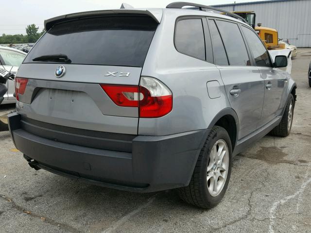 WBXPA73405WC47631 - 2005 BMW X3 2.5I GRAY photo 4