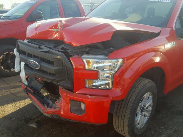 1FTEX1C81FKE22378 - 2015 FORD F150 SUPER RED photo 9