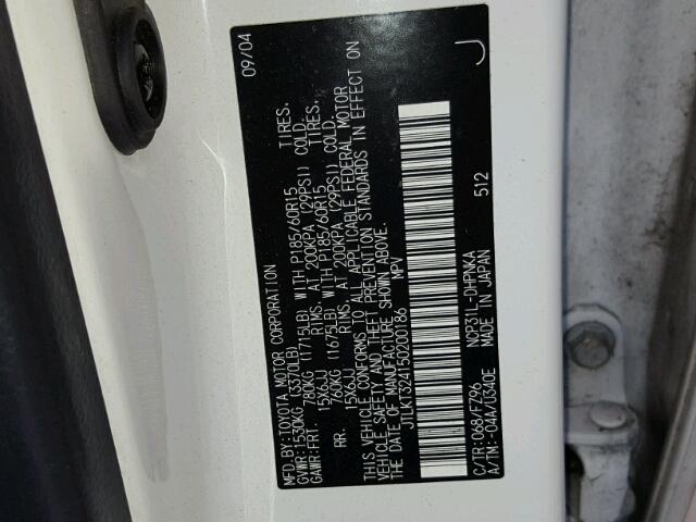 JTLKT324150200186 - 2005 TOYOTA SCION XB 白色 照片 10