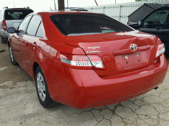 4T4BF3EK6BR206486 - 2011 TOYOTA CAMRY BASE RED photo 3