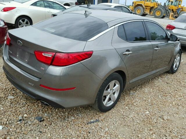 5XXGM4A74EG336066 - 2014 KIA OPTIMA LX GRAY photo 4