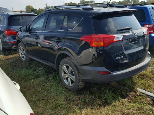 2T3WFREV6FW207675 - 2015 TOYOTA RAV4 XLE BLACK photo 3