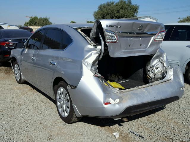 3N1AB7AP9FY269022 - 2015 NISSAN SENTRA S SILVER photo 3