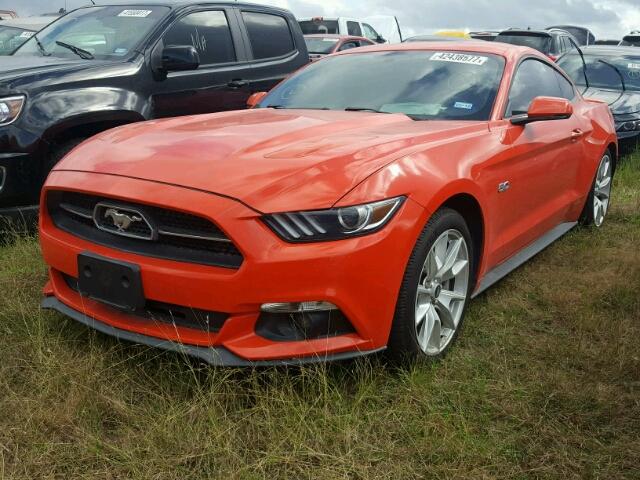 1FA6P8CF4F5391403 - 2015 FORD MUSTANG ORANGE photo 2