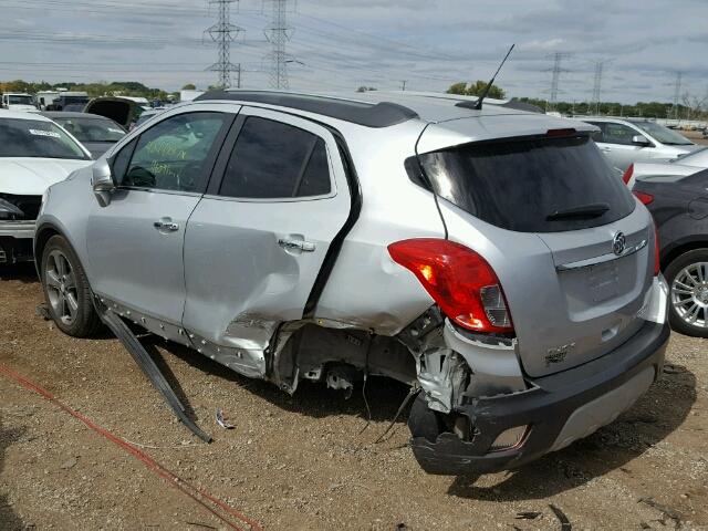 KL4CJASB1EB777453 - 2014 BUICK ENCORE SILVER photo 3