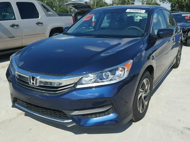 1HGCR2F32HA022587 - 2017 HONDA ACCORD LX BLUE photo 2