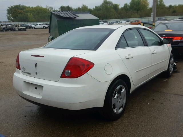 1G2ZF58B974161737 - 2007 PONTIAC G6 WHITE photo 4