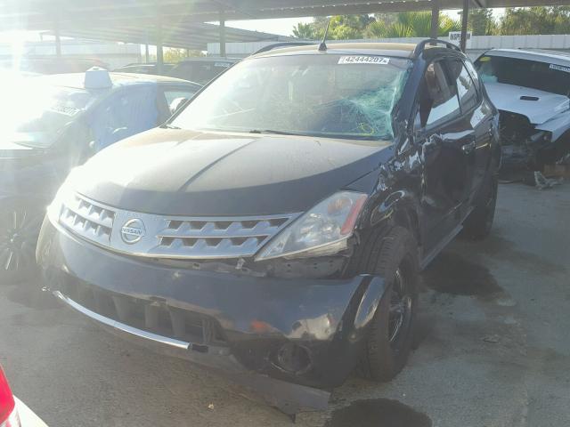 JN8AZ08W87W644618 - 2007 NISSAN MURANO BLACK photo 2