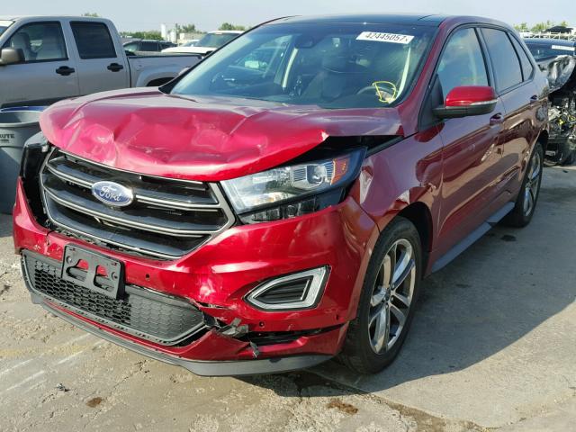 2FMTK3AP7FBB21518 - 2015 FORD EDGE RED photo 2