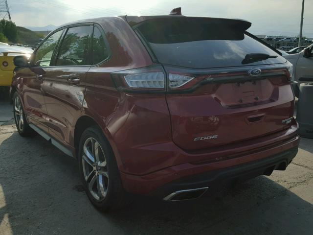 2FMTK3AP7FBB21518 - 2015 FORD EDGE RED photo 3