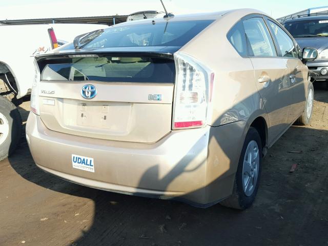 JTDKN3DU1A1004529 - 2010 TOYOTA PRIUS GOLD photo 4