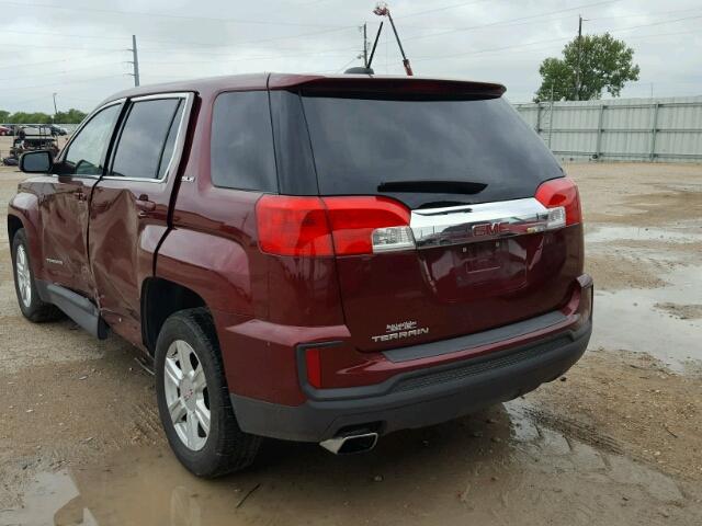 2GKALMEK3G6145603 - 2016 GMC TERRAIN SL MAROON photo 3