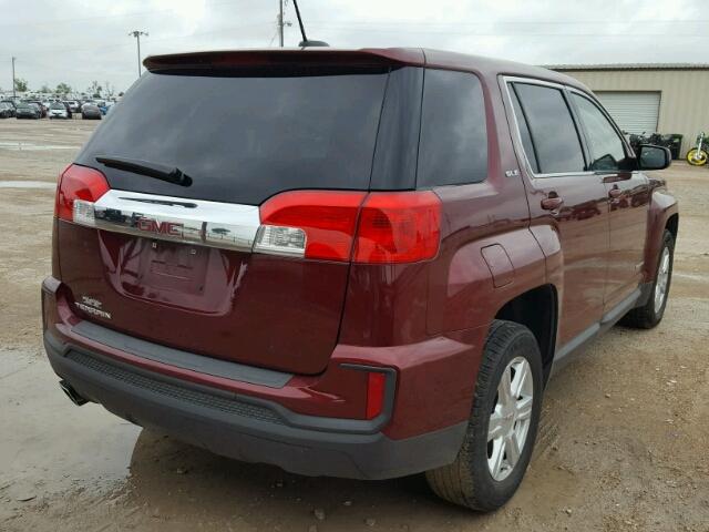 2GKALMEK3G6145603 - 2016 GMC TERRAIN SL MAROON photo 4