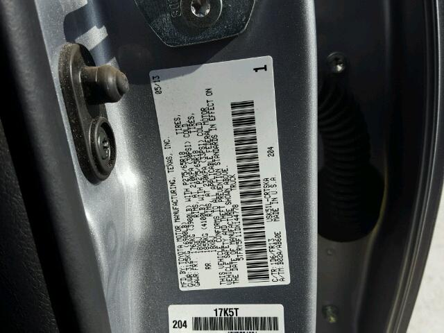 5TFRY5F11DX144778 - 2013 TOYOTA TUNDRA SILVER photo 10