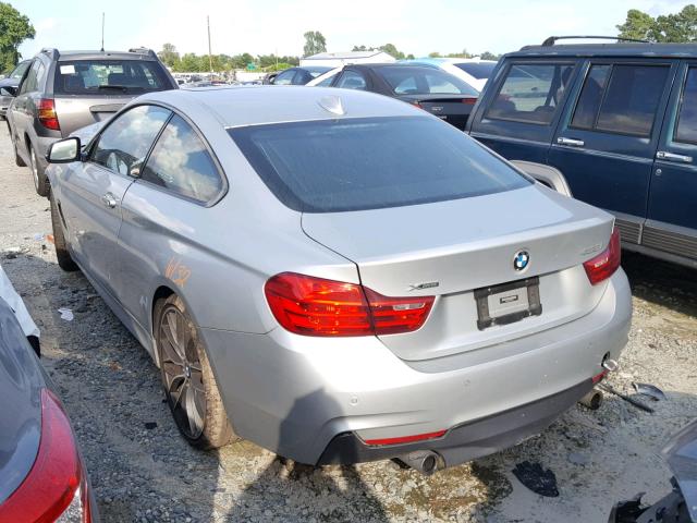 WBA3R5C59EF784767 - 2014 BMW 435 XI SILVER photo 3