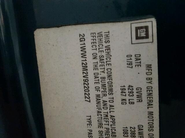 2G1WW12M2V9220227 - 1997 CHEVROLET MONTE CARL GREEN photo 10