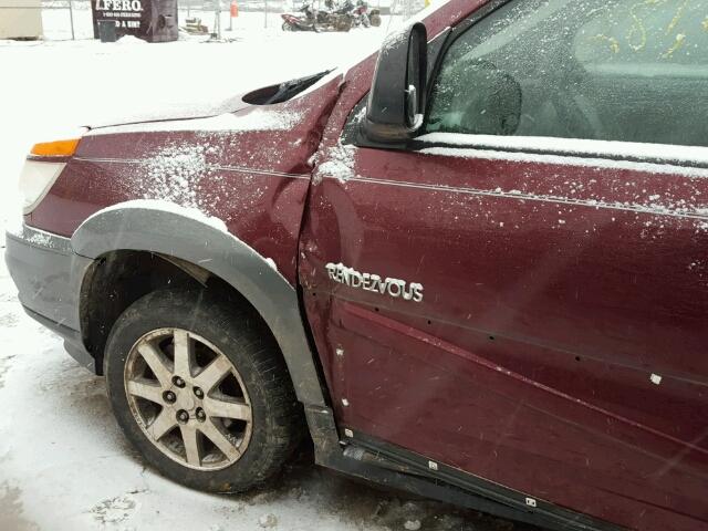 3G5DA03E92S586402 - 2002 BUICK RENDEZVOUS RED photo 10