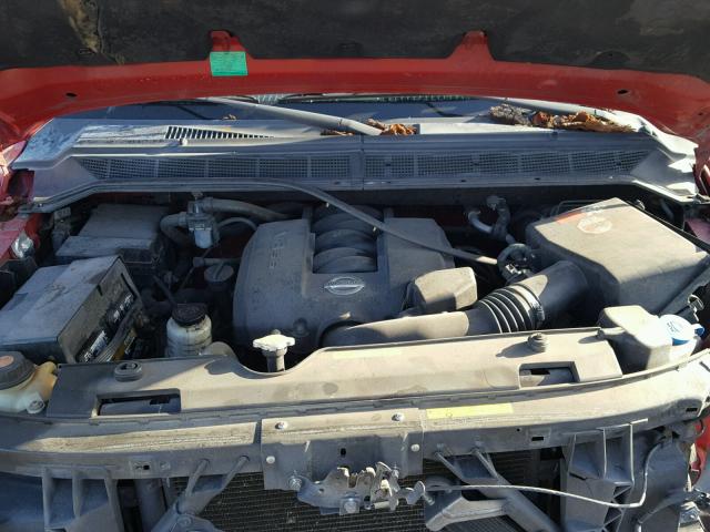 1N6BA07A35N565869 - 2005 NISSAN TITAN XE RED photo 7