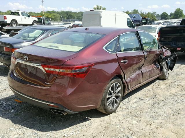 4T1BK1EB3HU258337 - 2017 TOYOTA AVALON XLE MAROON photo 4