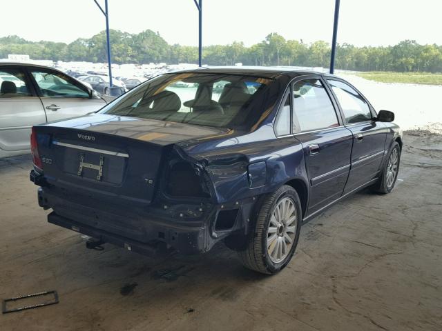 YV1TS91Z541352543 - 2004 VOLVO S80 T6 BLUE photo 4