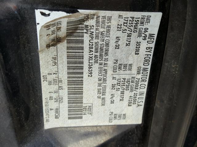 5LMPU28A1XLJ36392 - 1999 LINCOLN NAVIGATOR 黑色 照片 10