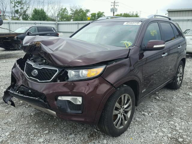 5XYKWDA23CG304615 - 2012 KIA SORENTO SX BURGUNDY photo 2